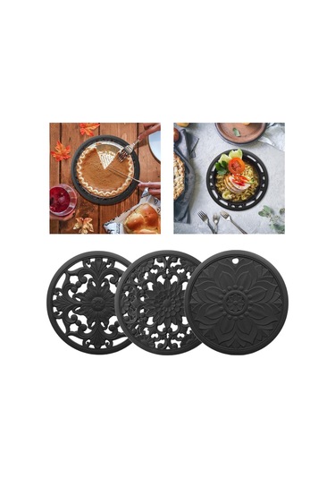 Suntek Magideal 3/set Isı Yalıtımlı Silikon Sıcak Pedler Tezgah Siyah