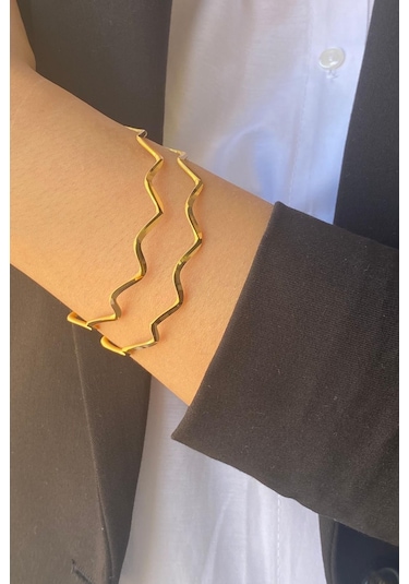 Zümrüt Sarraf 22 Ayar Altın Kadın 10 Gram Tek Adet Zikzak İşçiliksiz Bilezik