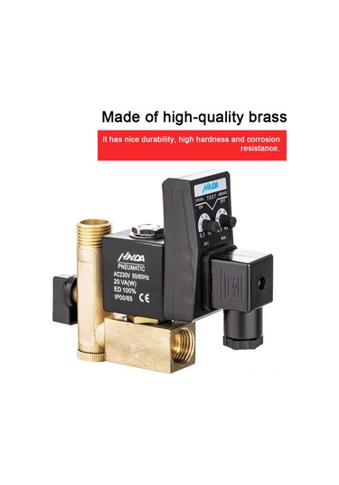 Geeroyoo Otomatik Zaman Ayarlı Pirinç Kondens Tahliye Valfi - 1/2 İnç Hava Kompresörü Filtresi İçin Çift Yönlü Solenoid Valf Çok Renkli
