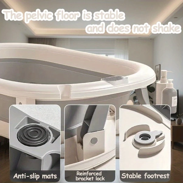 Willowhaven Katlanır Banyo Küveti Oturma Yatma Pp Hafif Bej Kaymaz Taban Coffee Colour Kahverengi