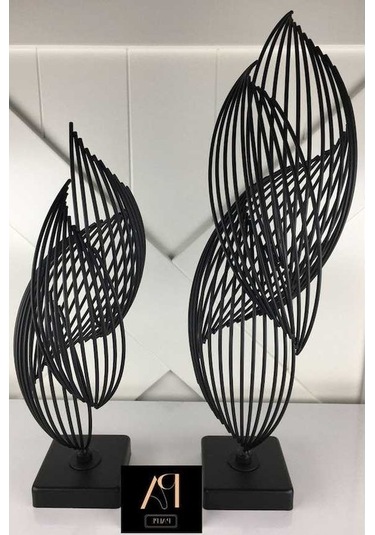 Novahub Siyah H 2'li Ofis Metal Aksesuar Biblo Ev Dekorasyon Obje, Ev Ve Ofis İçin Mükemmel Seçim