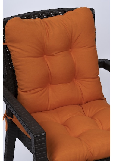 Altınpamuk Neva Pofidik Arkalıklı Özel Dikiş Sandalye Minderi Turuncu