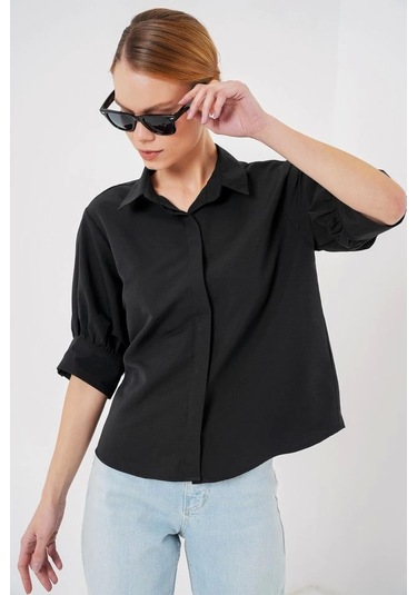 Kısa Kol Gömlek 20312 - Siyah Si Yah Siyah