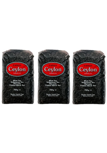 Tanay Ceylon İthal Yaprak Seylan Çayı 3 x 750 G