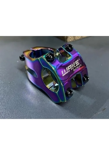 Bisiklet Kısa Gidon Boğazı Wake Alüminyum Rainbow Rengarenk Yedek Parça 31,8mm Açık Gri