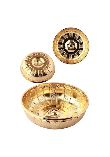 Otantik Osmanlı Motifli Hamam Tası - Altın Sarısı Renkli