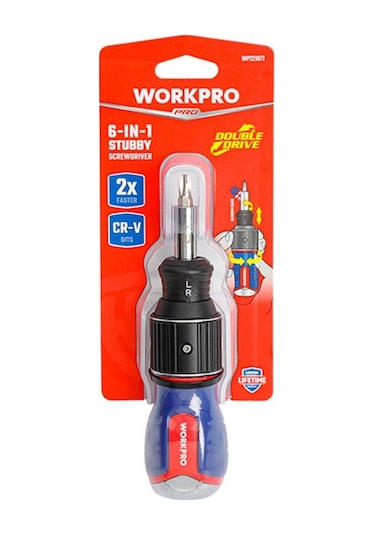 Workpro Wp221071 6-ın-1 Profesyonel Cr-v Cırcırlı Manyetik Topaç Tornavida Seti Fr Wp221071