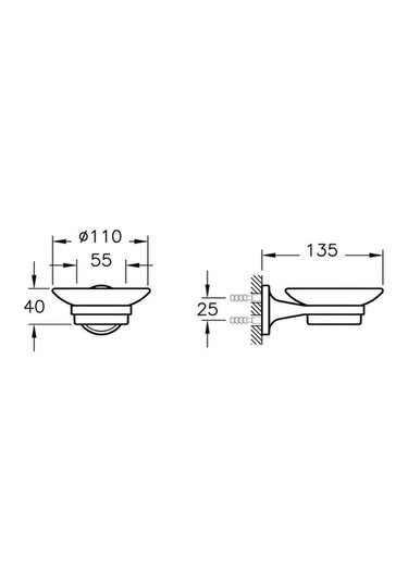 Marin A44941 Katı Sabunluk, Krom Krom