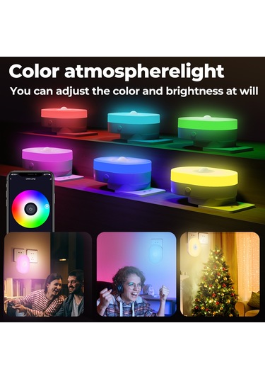 Ruicoo Akıllı Wifi Gece Lambası - Renk Ve Parlaklık Ayarı, Google Uyumlu, Yaşlı Ve Çocuklar İçin İdeal Diğer