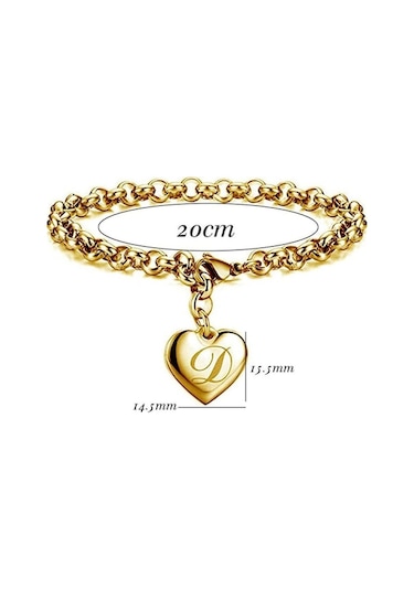 Yeni Basit Kişilik Titanyum Çelik Bilezik 26 Harfler Moda Altın Bilezik Kadın Bileklik Bilezik R Altın Altın