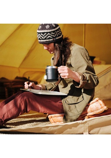 The Legendary Camp Mug Kapaklı Termos Bardak 0.35l 12oz - Matte Black Pebble Siyah