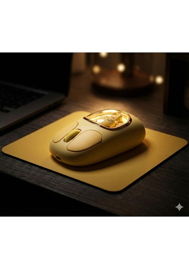 Pikacu Detaylı Sevimli Bluetooth Kablosuz Mouse Şarjlı Sessiz Çift Mod Diğer