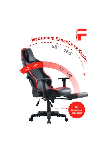 Fashcolle Globe Pro Black-red Oyuncu Koltuğu Siyah - Kırmızı