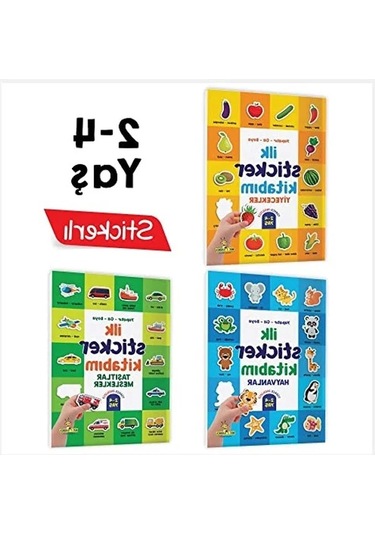 Yapıştır-çiz-boya İlk Sticker Kitabı - 2-4 Yaş Açık Ahşap