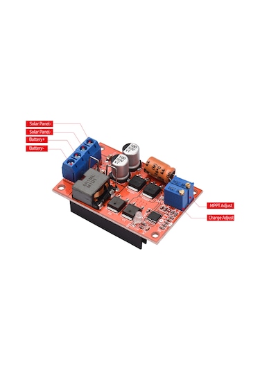 Xindoker 5a Mppt Güneş Enerji Kontrolcü Modülü - Akü Şarjı, Ters Bağlantı Ve Geriye Akım Korumalı, Düşük Tüketimli Güneş Paneli Aksesuarı
