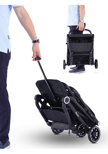 Baby Storch - Merlin Model Compact Bebek Arabası Kabin Boy - Siyah