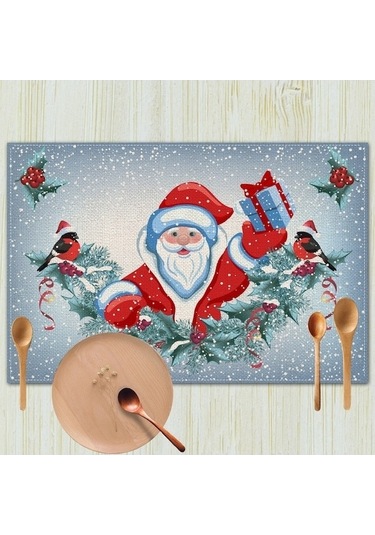 Ankatek Xıxun Ülkesi Tarzı Retro Placemat Placemat Noel Mat Masa Keten Batı Avrupa Anti-kirli Amerika 8 Jx Çok Renkli Çok Renkli