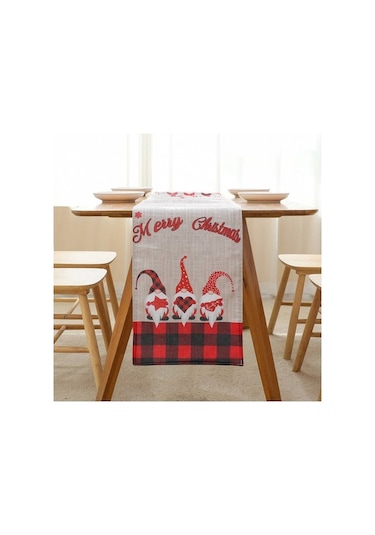 Ganzhoushop Yumuşak Yemeği Tatil Rudolph Partileri Örtüsü Noel Masa Örtüsü İçin Dikdörtgen Desenli Dekoratif Örtü Cm Akşam 2022sa40 176x34 Kn