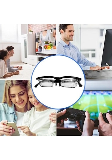 Çift Ayarlanabilir Odaklı Okuma Gözlüğü -3 İla +6 Diyoptri Çok Renkli