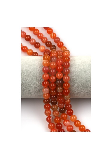 Karnelyan Akik Doğal Taş Dizi 8 Mm Küre Kesim Turuncu