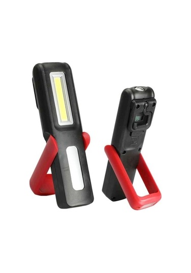 Ulzyvf Createtech Siyah Taşınabilir Led Fener, Mıknatıslı Cob Ab Şarjlı Siyah