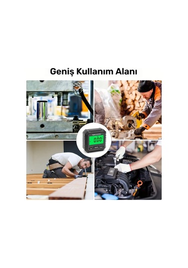Honeybeeshop Siyah Hassas Dijital Açı Ölçer Lcd Arka Aydınlatmalı 0 01 Derece Hassasiyet Manyetik Taban Dıy Projeler İçin