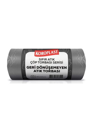 Koroplast Geri Dönüşemeyen Atık Torbası 80 X 110 Cm Gri - 10 Adet