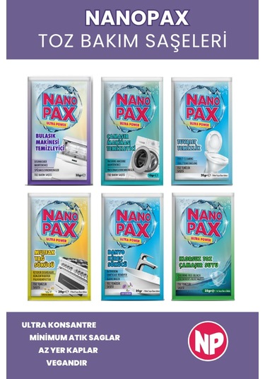 Bulaşık Makinesi Temizleyici Toz Bakım Saşesi 12 Adet X 10gr