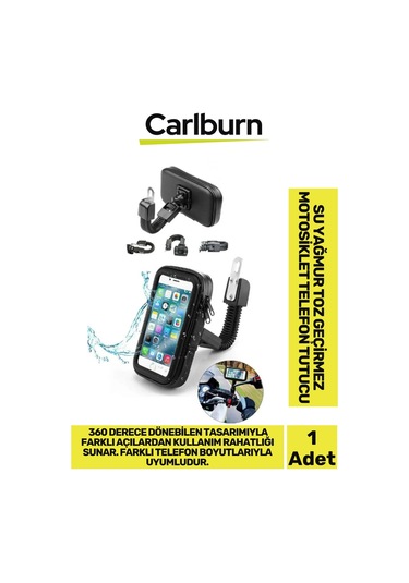 Özel Üretim Şeffaf Ön Yüzeyli Hafif 360 Derece Dönebilen Su Geçirmez Motosiklet Telefon Tutucu