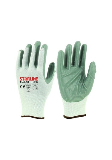 Starline E-43bg Beyaz-gri Nitril Eldiven No:xl/10 - 12 Çift