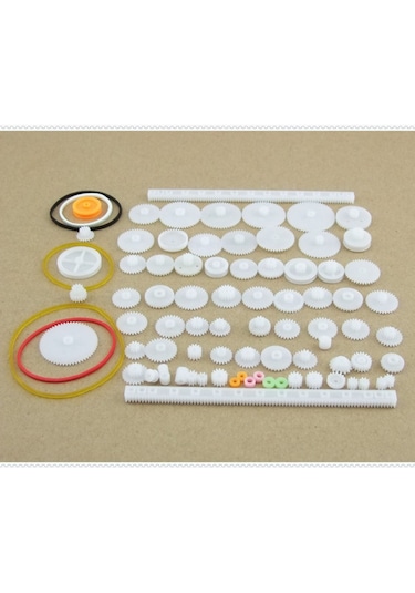 75 Parça Plastik Dişli Seti Rc Çark Arduino Oyuncak Robot Araba G