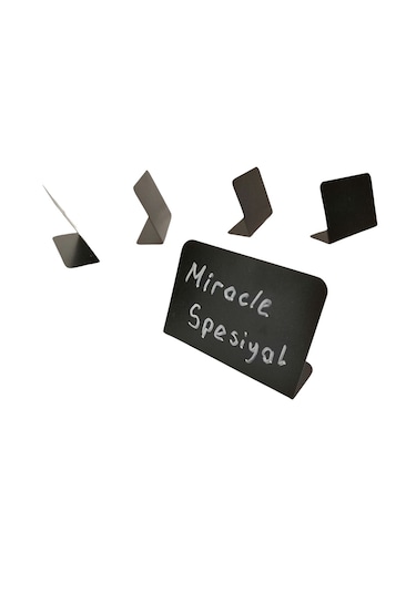 10 Ad Silinebilir Karatahta Siyah Etiket Standlı Ayaklı Dekoratif