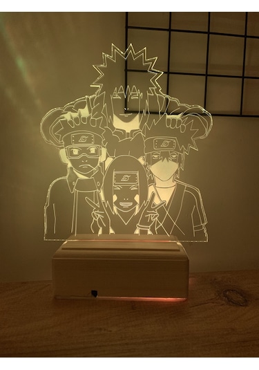Naruto Team Minato 16 Renk Gece Lambası