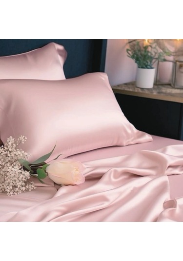 Antibakteriyel Terletmeyen İpek Saten Yastık Kılıfı 2'li 50x70 Pembe Pembe