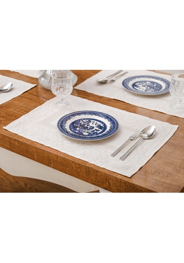 Finezza Roma Jakar Polyester Kumaş Bej Amerikan Servis 33x46 cm Bej 4 Ad.-1384 Bej