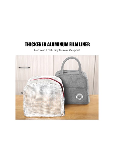 Monyee 6l Kapasiteli Isı Yalıtımlı Yemek Çantası - Aluminyum Folyo İç, Su Geçirmez, Taşınması Kolay, Gri Kasyonlu Gri