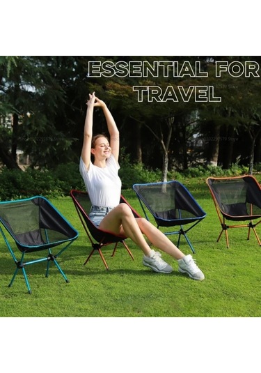 Katlanabilir Açık Sandalye Katlanabilir Kamp Sandalyesi Siyah