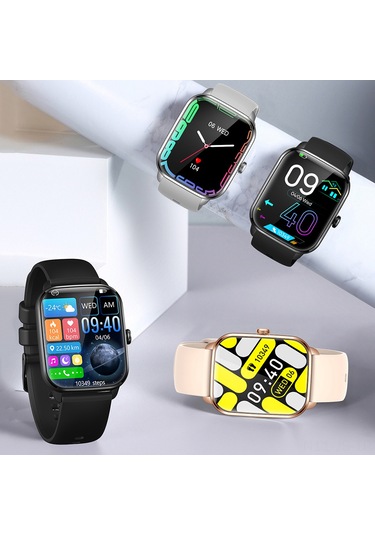 Jeemson 1.9" Renkli Dokunmatik Ekranlı Akıllı Saat (İthalatçı Garantili) + Çelik + Silikon Kordon