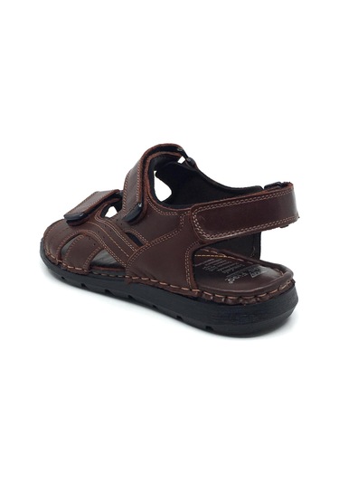 Luis Figo %100 Deri Ortopedik Yazlık Rahat Erkek Sandalet Terlik Yeni Sezon 40-44 Kahverengi