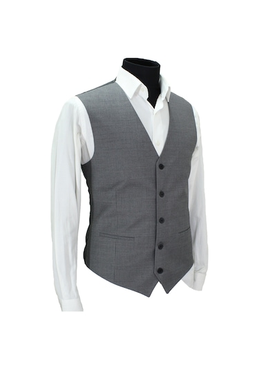 Mentor Regalo Erkek Yelek V Yaka Gri Çizgili 50642