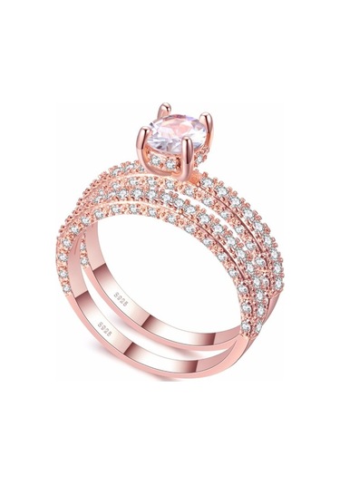 Fastbuy 2.5mm Çok Renkli Cubic Zirconia, Kadınlar İçin Güzellikli Evlilik Ve Yıldönümü Hediye Takı Takımı, 10 Numara, Beyaz Çok Renkli