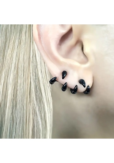 Cadılar Bayramı Dileği Retro Kafatası El Kemiği Küpeler Moda Gotik Koyu Stil Küpeler Antik Altın