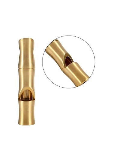 Konesam Brass Bambu Desenli Yüksek Sesli Kurtarma İshığı - Dış Etkinlikler, Kamp, Dağcılık İçin Dayanıklı Anahtarlık Takımı Altın
