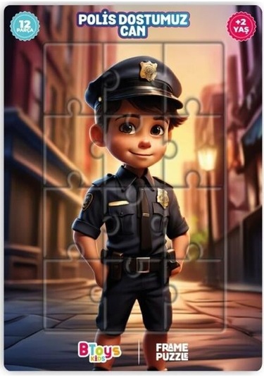 Btoys Kıds 12 Parça Puzzle Polis Dostumuz Can