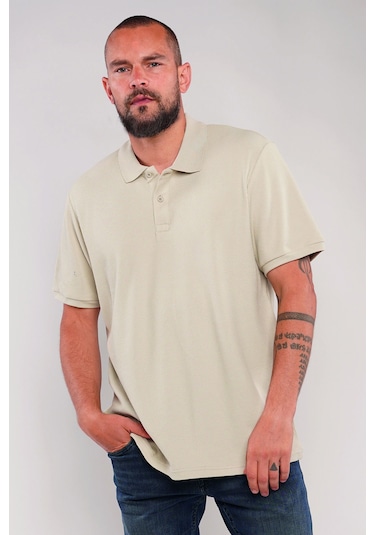 Gabria Polo Yaka Erkek T-shirt Taş