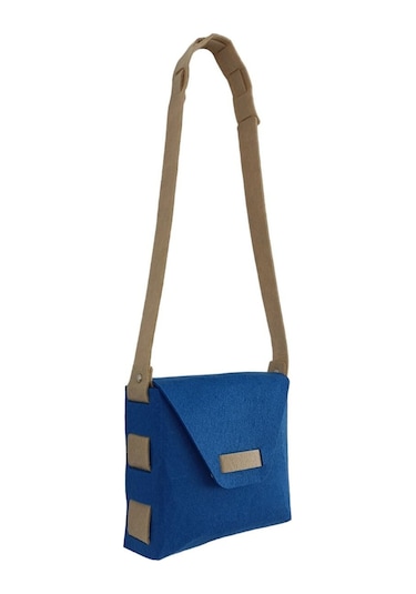 Kız Çocuk Omuz Çantası Keçe Sağlıklı Dikişsiz Etkinlik Günlük Çanta Mavi-kahve Mavi