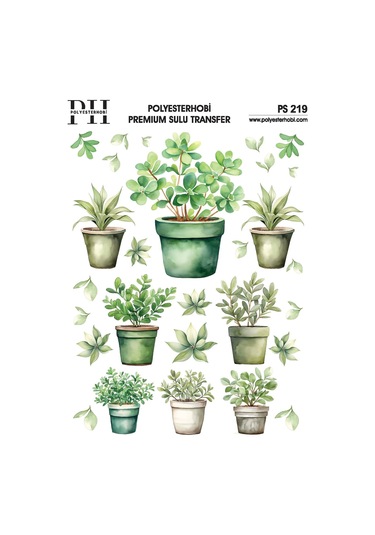 Polyesterhobi Premium Sulu Transfer 25x35 Cm Yaprak Desenli Ps 219
