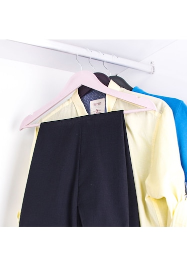 Mcblue 3'lü Ahşap Görünümlü Plastik Elbise Askısı Ahşap