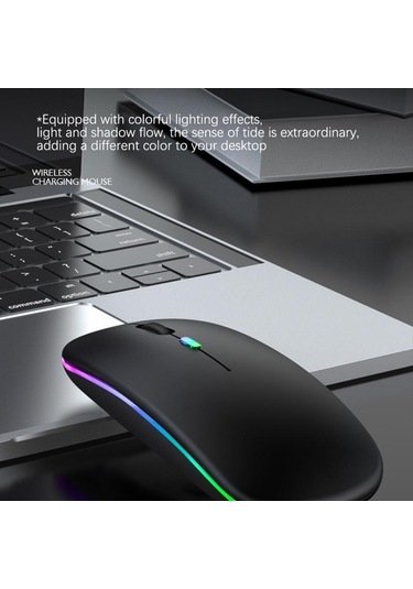 Kablosuz Bluetooth 2.4 GHz USB Şarj Edilebilir RGB Optik Mouse
