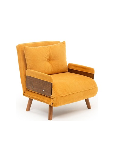 Pafu Cosmo Tekli Katlanır Yataklı Koltuk - Bohem Hardal Hardal